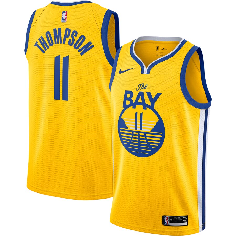 Men Golden State Warriors #11 Thompson yellow Game new Nike NBA Jerseys
